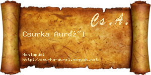 Csurka Aurél névjegykártya